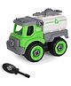 SVE Sanitation Oil Tanker Vehicles DIY Sanitation Trucks with 1 Screwdriver Tools Kids Building Trucks - Green