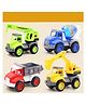 SVE City Server Toys 4 Pcs Set with Cement Mixer Excavator Crane Dumper Truck Toys Friction Powered Push and Go Toy Cars for Kids - Multicolor