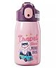 SCHOOLISH Cartoon Animal Print Water Bottle With Sipper One Touch Open Bottle With Straw Anti-Leak For Kids 530 ml -Color May Vary