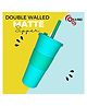 KARBD Double Walled Plastic Acrylic Matte Finish Straw Sipper Tumbler With Lid  Aqua Green - 750 ml
