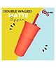 KARBD Double Walled Plastic Acrylic Matte Finish Straw Sipper Tumbler With Lid Coral Orange - 750 ml