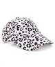 Babyhug Cotton Leopard Print Summer Cap - White & Pink