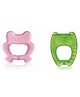 BeeBaby Frog & Owl Teethers BPA Free Cooling Water Filled Baby Teether with Carry Case for Babies Soothes Infants Gums Pack of 2 - Pink & Green