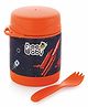 BeeBaby Steelios Double Vacuum Wall Insulated Food Jar Container with Spork (Spoon+Fork)(325 ML, 11 oz.) (Space_Dark Blue)