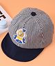 Babyhug Cotton Baseball Summer Cap with Bear Applique - Navy Blue