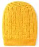 Pine Kids Cable Knit Woollen Cap Yellow - Diameter 14 cm