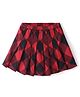 Babyhug Rayon Woven Mid Thigh Length Checks Skirt with Lining - Red