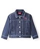 Babyhug Full Sleeves Denim Jacket With Pockets Unicorn Sequins - Blue