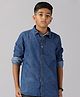 Kiddopanti Full Sleeves Solid Denim Shirt - Blue