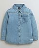 Kiddopanti Full Sleeves Solid Denim Shirt - Light Blue