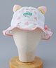 Babyhug Cotton Bucket Hat with Text Print Pink - Diameter 50 cm