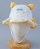 Babyhug Cotton Bucket Hat with Text Print Yellow - Diameter 50 cm