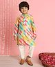 READIPRINT Full Sleeves Seamless Abstract Brush Stroked Printed Kurta With Pyjama - Yellow
