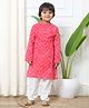 READIPRINT Full Sleeves Seamless Abstract Chevron Design Kurta With Pyjama - Pink