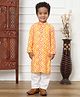READIPRINT Full Sleeves Tie Dye Styled Chevron Designed Kurta Pyjama - Peach