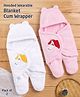 ZOE Hooded Supersoft Wearable Wrapper Blanket Pack of 2 - Pink & White| Easy to Wear| Soft & Comfortable| New Born Gifting Option| Breathable Fabric| Warm & Cozy| Ideal for Travel