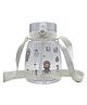 BeFunky BPA Free Cute Cartoon Water Bottle with Straw and Strap Grey - 1500 ml