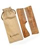 Sarveda NeemWood Combs Combo of 2 Straight and Handle- Brown