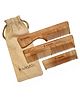 Sarveda NeemWood Combs Combo of 3 Straight Handle and Pocket Size- Brown