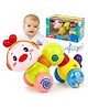 Fiddlerz Cute Caterpillar Wigglitoy Press & Crawl Baby Toy with Rattle Press and Go Kids Toy - Multicolor