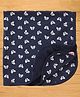 Babyhug Terry Knit  Towel Bow Print L 76 X B 76 cm- Navy Blue