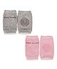 Chinmay Kids Knee Pads with Anti-Slip Padded Stretchable Elastic Cotton Soft Comfortable Pack of 2 -Grey & Pink
