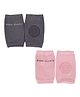 Chinmay Kids Knee Pads with Anti-Slip Padded Stretchable Elastic Cotton Soft Comfortable Pack of 2 - Light Grey & Pink