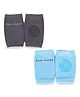 Chinmay Kids Knee Pads with Anti-Slip Padded Stretchable Elastic Cotton Soft Comfortable Pack of 2  - Light Grey & Sky Blue