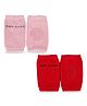 Chinmay Kids Knee Pads with Anti-Slip Padded Stretchable Elastic Cotton Soft Comfortable Pack of 2 - Pink & Red