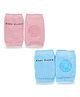 Chinmay Kids Knee Pads with Anti-Slip Padded Stretchable Elastic Cotton Soft Comfortable Pack of 2 - Light Pink & Sky Blue