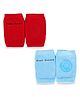 Chinmay Kids Knee Pads with Anti-Slip Padded Stretchable Elastic Cotton Soft Comfortable Pack of 2 - Red & Sky Blue