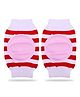 Chinmay Kids Crawling Anti-Slip Padded Stretchable Elastic Cotton Soft Breathable Comfortable Knee & Elbow Cap with Lining Pattern - Red White