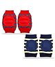 Chinmay Kids Crawling Anti-Slip Padded Stretchable Elastic Cotton Soft Breathable Comfortable Knee & Elbow Cap with Lining Pattern Pack of 2 - Multicolour