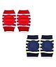 Chinmay Kids Crawling Anti-Slip Padded Stretchable Elastic Cotton Soft Breathable Comfortable Knee & Elbow Cap with Lining Pattern Pack of 2 - Multicolour