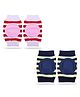 Chinmay Kids Crawling Anti-Slip Padded Stretchable Elastic Cotton Soft Breathable Comfortable Knee & Elbow Cap with Lining Pattern Pack of 2 - Multicolour