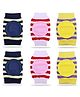 Chinmay Kids Crawling Anti-Slip Padded Stretchable Elastic Cotton Soft Breathable Comfortable Knee & Elbow Cap Safety Protector with Lining Pattern Pack of 3  - Multicolour