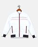 Monte Carlo Full Sleeves One Step Up Level New Generation Text Printed Jacket - White