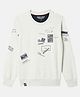 Monte Carlo Full Sleeves Vintage Style Text Printed Sweatshirt - Grey Melange