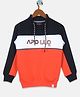 Monte Carlo Full Sleeves Apollo Text Printed Colour Block Sweatshirt - Orange