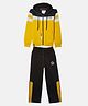 Monte Carlo Full Sleeves Colour Blocked Coordinating Hooded Track Suit Set - Black & Yellow