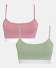 Sillysally Pack Of 2 Solid Non Padded & Non Wired Training Bras - Green & Pink