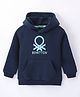 UCB Full Sleeves Hooded Sweatshirt Logo Print - Blue
