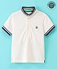 UCB Knit Half Sleeves Polo T-Shirt Logo Embroidered -Off White