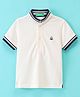 UCB Knit Half Sleeves Polo T-Shirt Logo Embroidered -Off White