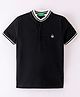 UCB Cotton Half Sleeves T-Shirt With Logo Embroidery - Black