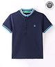 Ucb Knit Half Sleeves Polo T-Shirt Logo Embroidered -Blue