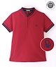 Ucb Knit Half Sleeves Polo T-Shirt Logo Embroidered - Red