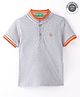 Ucb Knit Half Sleeves Polo T-Shirt Logo Embroidered -Grey