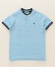UCB Knit Half Sleeves Polo T-Shirt Logo Embroidered - Blue