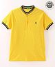 UCB Knit Half Sleeves Polo T-Shirt Logo Embroidered - Yellow